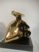 Nouveautés créatif populaire résine intérieur décor à la maison Sculpture résine Dollar sac d'argent Sculpture pour la décoration intérieure