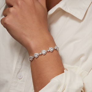 18k gold plated moissanite luxury geometric tennis <b>bracelet</b> baguette cut unisex jewelry prong setting wedding <b>bracelet</b> - Product Image 3