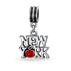 I Love New York Rood Hart Reizen Dangle Charm Bead