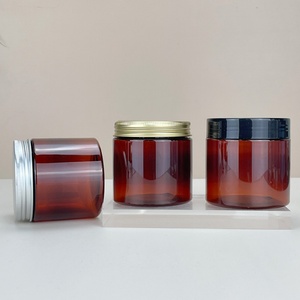 Stock 50 120 250 300 500g Amber <b>Plastic</b> Bottle Cosmetic Cream Bottle 4oz 8oz <b>Plastic</b> Container Packaging <b>Jar</b> - Product Image 4