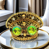 Chapeau de Capitaine Steampunk à Carreaux avec Strass et Pointes, Personnalisé, Unisexe, Décontracté, pour la Plage, Fournitures de Fête de Luxe Thème Burning Man, Vente en Gros, MOQ 3