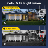 Nouvelle caméra de sécurité solaire WiFi à double objectif 6MP, caméra IP sans fil extérieure, vision nocturne couleur, détection humaine