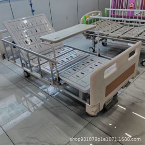 เตียงผู้ป่วย 142x77x96 ซม. สแตนเลส แบบหมุนสองมือ สำหรับการดูแลผู้ป่วย - Product Image 5