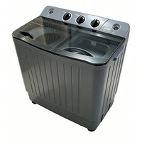 Laundry Washer with Twin Tub and Separate Spin Dryer 110V-240V Copper Motor Gravity Drain for Flat and Dormitory Use