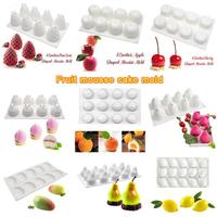 Molde de Silicona 3D para Decoración de Pasteles, Molde para Mousse de Frambuesa y Mango, Moldes con Forma de Fruta para Hornear Postres y Pasteles