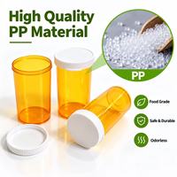 Best-seller : flacon cylindrique en plastique ambré pour médicaments RX avec bouchon à clip pour usage pharmaceutique
