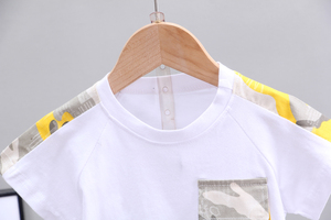 Vente en gros de vêtements décontractés pour garçons, chemise imprimée à manches courtes + jean, t-shirt 2 pièces pour enfants et adolescents - Product Image 4