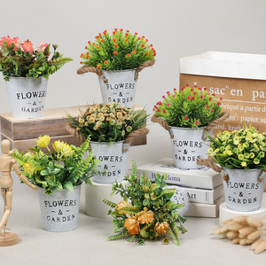Plante artificielle décorative, fausse plante miniature, petites feuilles artificielles, <span class=keywords><strong>eucalyptus</strong></span>, succulentes, herbe, pots d'<span class=keywords><strong>intérieur</strong></span> en plastique, 6 boîtes Tbd - Product Image 5