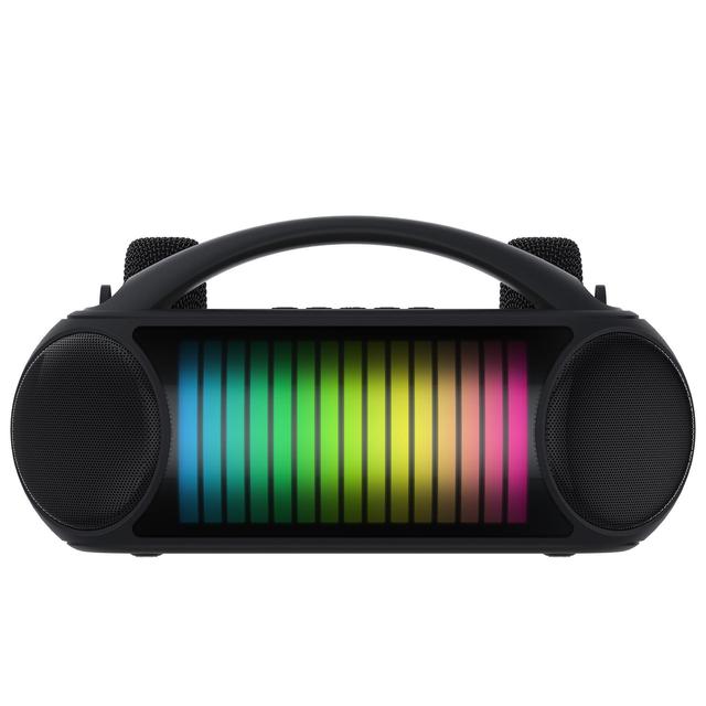 NR-222W Smart for BT Speaker with RGB LED Lighting Double Microphone Large Volume Handle for Outdoor Square Dance Parties