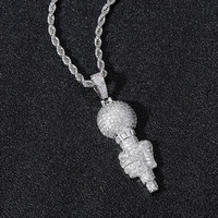 Collier Pendentif Torcheur Personnalisé en Or, Bijoux Hip Hop Iced Out CZ pour Hommes