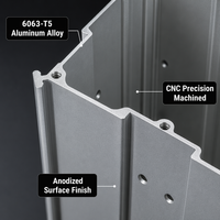 Profilé en aluminium usiné avec précision, profilé en alliage d'aluminium sur mesure avec services de découpe et d'anodisation, tolérance de 1 % pour les applications intelligentes