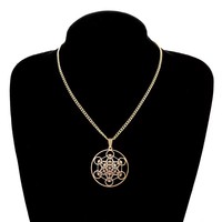 Collier Cube Archange Métatron en Acier Inoxydable Unisexe Amulette Spirituelle Bijoux Géométrie Sacrée Pendentifs de Mode Charmes