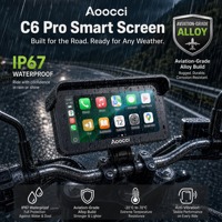 Caméra de tableau de bord pour moto Aoocci C6 Pro Dual 1080P sans fil CarPlay, 6,25 pouces, étanche IP67, enregistreur vidéo Android Auto