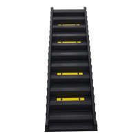 Rampe d'escalier pliable portable pour chien noir et blanc