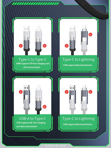 Cable de Datos Magnético 4 en 1 con Carga Rápida PD de 60W, Cable USB C de Aleación de Zinc de 0.15m, Cable Tipo C - Product Image 6