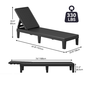Chaises longues en plastique légères et économiques pour piscine et plage, résistantes aux UV et imperméables - Product Image 4