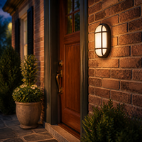 Lampe murale extérieure LED moderne étanche à triple protection pour jardin, diffuseur en verre E27, blanc chaud, montage en surface