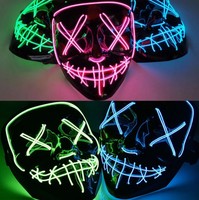Masque Joker personnalisé avec LED EL lumière froide PVC soie EVA impression pour Cosplay fête effrayante Noël Halloween décorations de bal