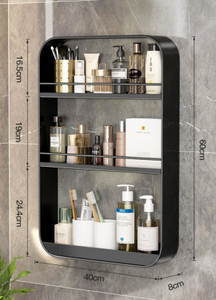 White <strong>Storage</strong> Box <strong>Storage</strong> <strong>Rack</strong> Wall Mounted <strong>Kitchen</strong> Layered Bathroom Cabinet Visual Multi-layer <strong>Storage</strong> Rac - Product Image 6