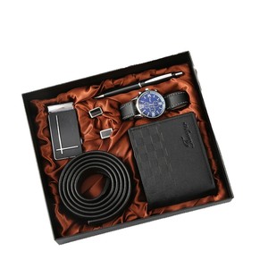 Set Regalo Transfrontaliero: <span class=keywords><strong>Portafoglio</strong></span> in Pelle e Orologio al Quarzo <span class=keywords><strong>con</strong></span> Cinturino per <span class=keywords><strong>Uomo</strong></span>, Ideale per la Festa del Lavoro e San Valentino - Product Image 4