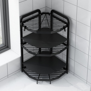 Estante de esquina para cocina, de varias capas, de acero negro, para almacenamiento de utensilios de cocina, organizador de condimentos para encimera - Product Image 5