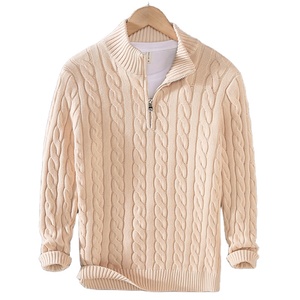 Maglione da <span class=keywords><strong>Uomo</strong></span> 100% Cotone Biologico Certificato GOTS con Collo Alto, Zip, Maniche Lunghe e Polsini <span class=keywords><strong>a</strong></span> <span class=keywords><strong>Costine</strong></span> - Product Image 1