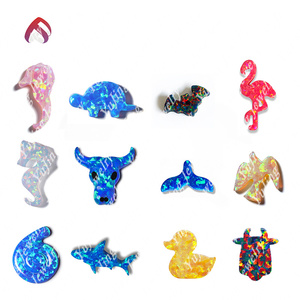 Trang Sức Đá Opal Tổng Hợp Tạo Phòng Thí Nghiệm 58 Màu Tùy Chỉnh Đá Quý Rời Thiết Kế Hình Động Vật Đá Opal Lử<span class=keywords><strong>a</strong></span> Màu Xanh Dương Cho Vòng Cổ Hạt Charm - Product Image 2