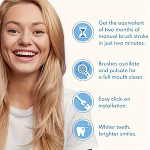 <span class=keywords><strong>Brosse</strong></span> à dents électrique avec têtes interchangeables pour blanchir les dents, tête ronde oscillante, étanche, 3 modes, charge Type-C - Product Image 2