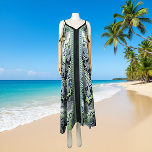 HDJ Women's Summer Beach Cover-up <b>Dress</b> Casual Swimwear Tunic Bathing Suit Sarong W23054-01 - Product Image 1