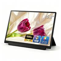 Moniteur portable 15,6 pouces 1080P FHD USB-C HDR, écran de voyage IPS, double écran, extension d'écran pour ordinateur portable avec béquille, Mac, PC, PS4/5
