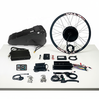 Kit de conversion et de mise à niveau pour vélo électrique : Moteur de moyeu sans balais 72V 2000W pour roue arrière, kit de câblage standard et batterie lithium 30Ah