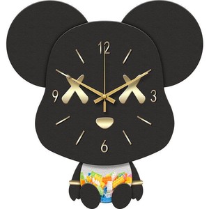 かわいいクマの時計装飾画揺れる静音壁掛け時計寝室リビングルーム静物画 - Product Image 6
