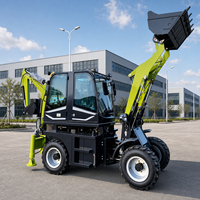 LUYU Traktor Penggerak Tanah Diesel 4x4 yang Dapat Diderek, Dilengkapi Front Loader dan Backhoe untuk Pertanian