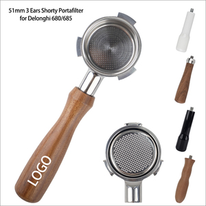 Cabezal de Portafiltro Delgado sin Fondo de Repuesto para Máquinas de Café, 51mm, 3 Orejas, para Espresso, Compatible con <span class=keywords><strong>Delonghi</strong></span> EC680 <span class=keywords><strong>EC685</strong></span> - Product Image 1