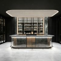 Ensemble de mobilier de restaurant moderne avec tables à manger, chaises et comptoir de bar pour la conception d'intérieur de café commercial, solution complète pour la boutique