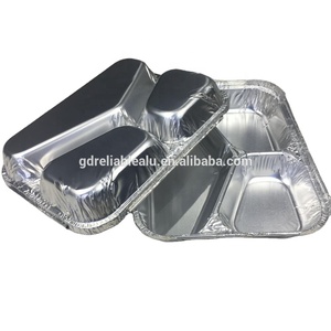 Kemasan Wadah Aluminium Foil Sekali Pakai 3 Sekat untuk Makanan Cepat Saji dengan Tutup untuk Katering - Product Image 4