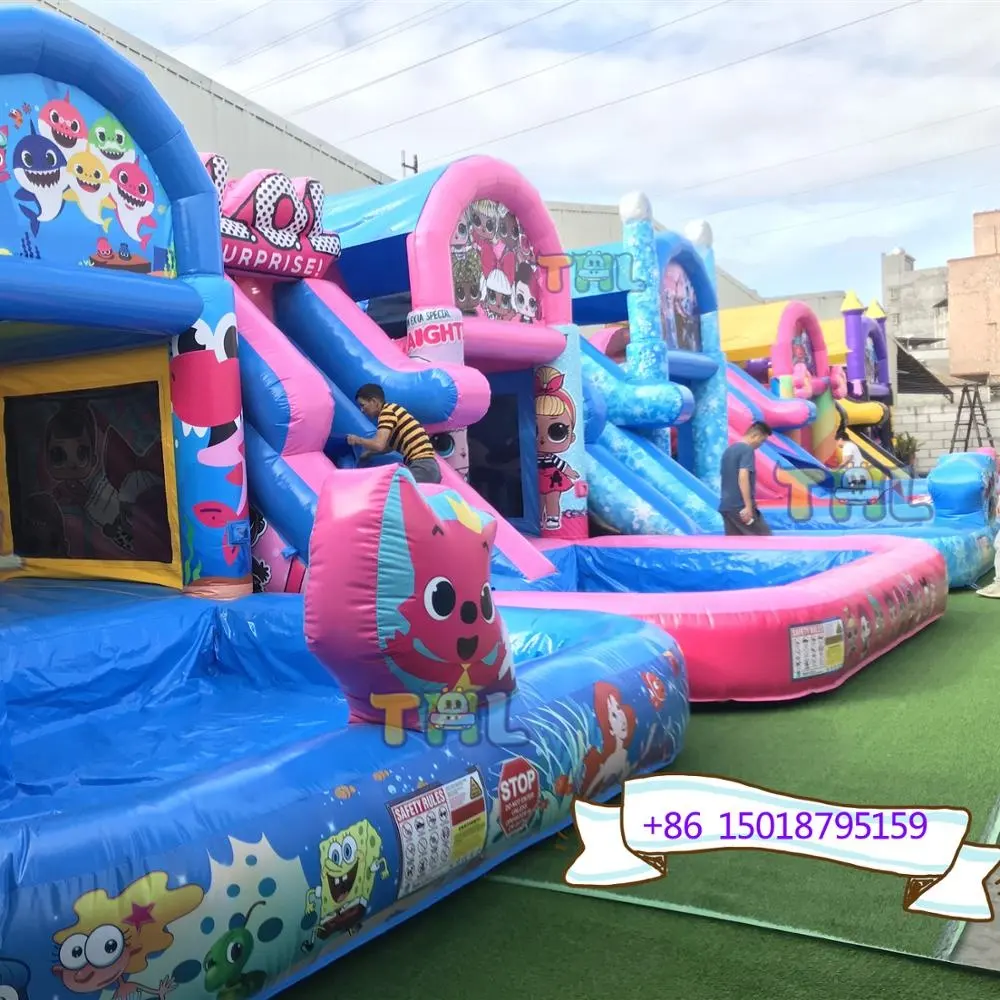 वाणिज्यिक इनडोर कूद महल, inflatable बाउंसर कॉम्बो स्लाइड वयस्कों और बच्चों के लिए आउटडोर खेल