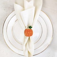 Anneau de serviette citrouille élégant orange et vert pour la décoration de table