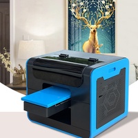 Penjualan terlaris Digital A4 cerdas Printer UV DIY kartu CD PVC kaca kulit Led tinta Jet Mini ukuran Flatbed A4 Printer Uv
