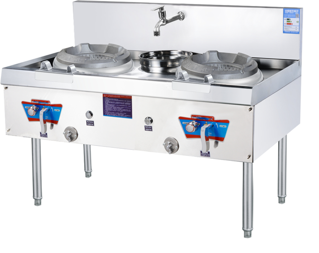 New Arrival China Manufacturer Factory Price Low Pressure Double Burner with Soup Pot Gas Stove with Electric Cable
