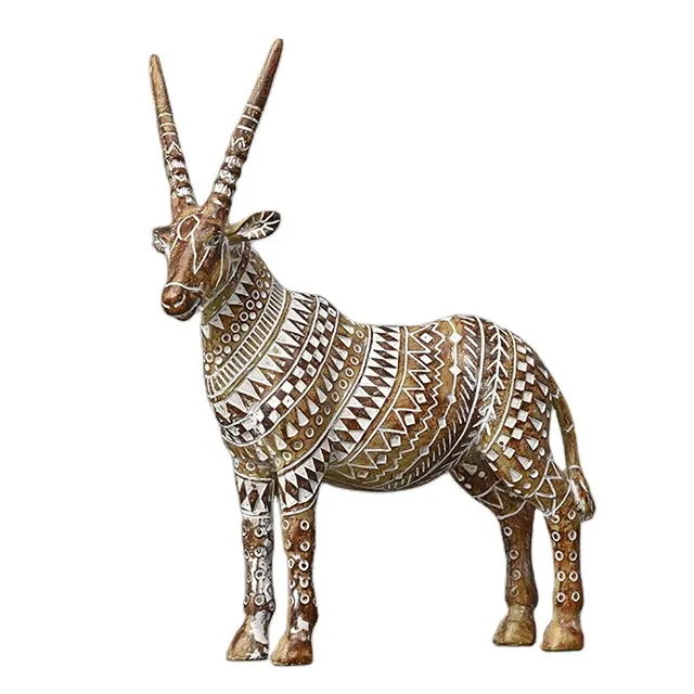 Scultura arte resina Oryx animali Figurine stile indiano decorazione domestica sudafrica per tavolo da camera