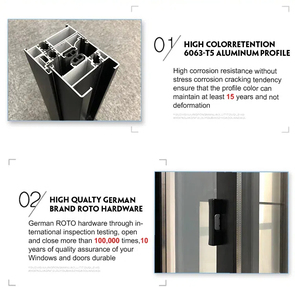 Hiện đại nhôm kính cường lực accordion dọc gấp cửa sổ địa phương cửa sổ Bifold được phê duyệt cho ngoại thất bão - Product Image 3