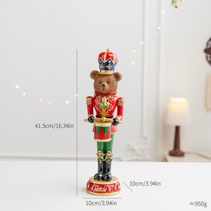Nouvelle Décoration de Noël 2026 : Soldat Casse-Noisette Ours en Résine pour Vitrine et Accessoire Photo - Product Image 6
