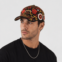 Casquettes de baseball structurées à 6 panneaux, broderie complète, couleur contrastante, visière incurvée, fermeture snapback, vente en gros