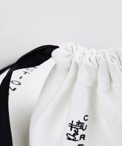Pochette de rangement cosmétique en toile de coton blanche recyclable personnalisée, sac à cordon écologique avec logo pour l'utilisation de bougies - Product Image 6