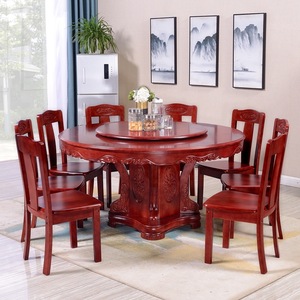 Smart Modern Round Revolving Dining <b>Table</b> With <b>Wooden</b> Top for Home Hotel Apartment and Restaurant Use T6040 Dining <b>Table</b> With - Product Image 2