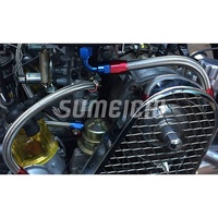 SUMEICHI 8AN Ligne de carburant, AN8 Acier inoxydable Tressé CPE Tuyau de carburant E85 Argent Universel
