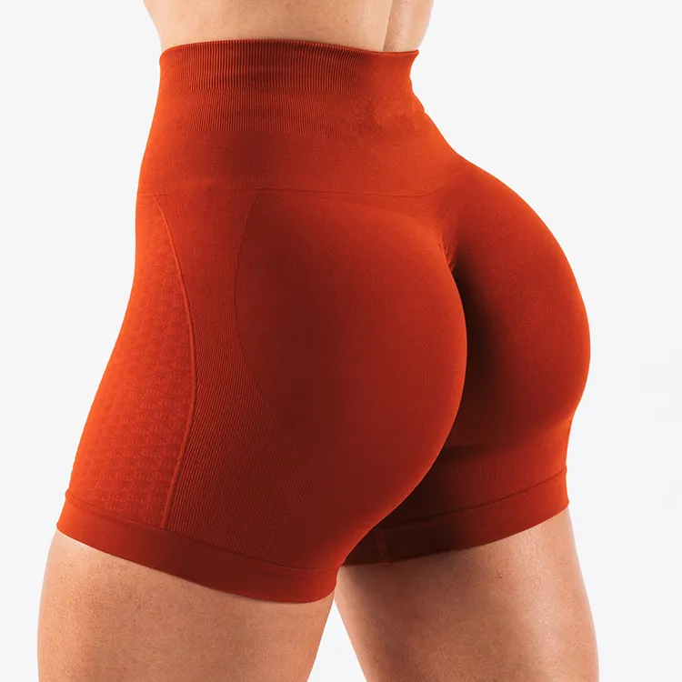 Nuovi arrivi pantaloncini da ginnastica da donna senza soluzione di continuità con logo personalizzato pantaloncini da allenamento per il culo da donna
