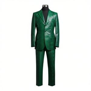 Costume en cuir pour homme de qualité supérieure Ensemble complet Veste de créateur et pantalon assorti Nouvelle arrivée Style vintage Ensemble de costume en cuir pour homme - Product Image 1