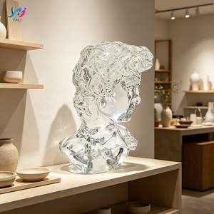 Statue <span class=keywords><strong>de</strong></span> David en résine transparente écologique, sculpture 3D en fibre <span class=keywords><strong>de</strong></span> verre, gravure 5D, buste célèbre en Lucite, pour <span class=keywords><strong>jardin</strong></span> extérieur - Product Image 4